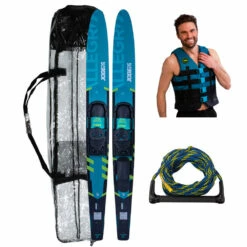 Jobe Allegre Ensemble De Ski Nautique 67'' Teal Avec Sac, Corde Et Gilet 4 Buckle